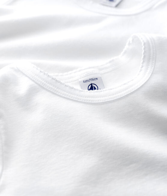 2er-Set kurzärmelige weiße T-Shirts für Mädchen variante 1