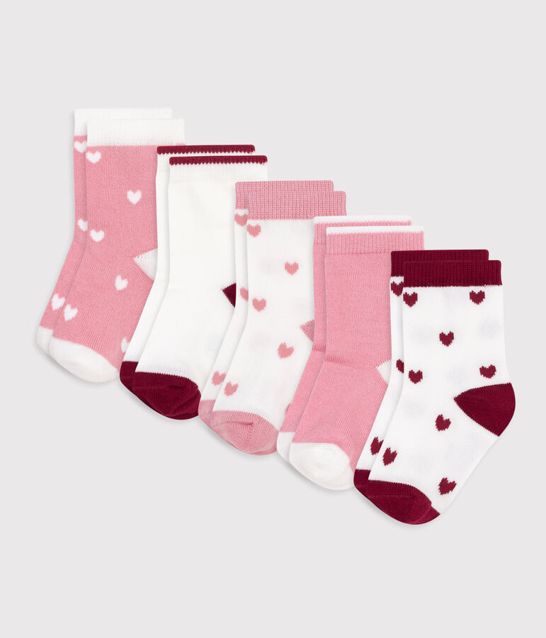 5er-Set Baby-Socken mit Herz-Motiv vielfarbig
