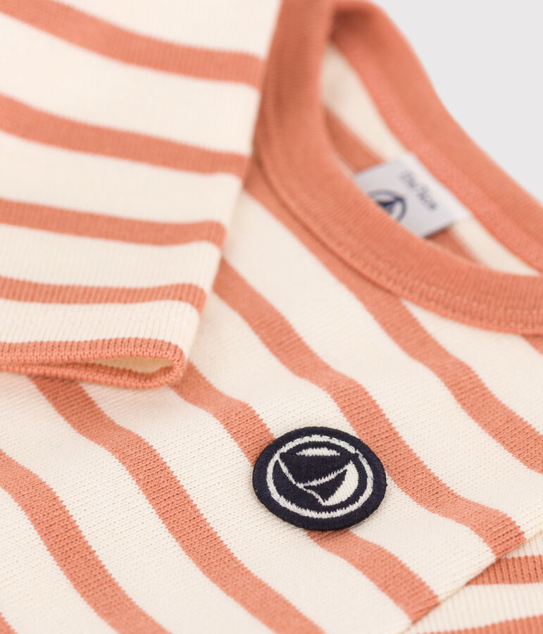 Baby-Streifenshirt aus dickem Jersey naturfarben/rosa