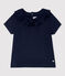 Kurzärmelige Baby-Bluse aus Baumwolle für Mädchen blau SMOKING