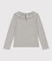 Bluse aus Baumwolle für Kinder/Mädchen grau CHATON CHINE