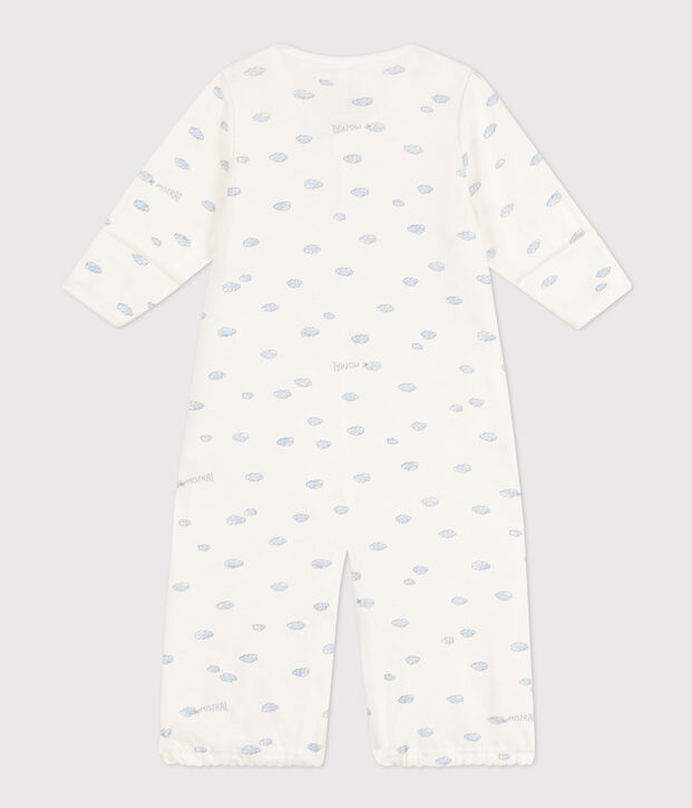 Bedruckter Kombi-Overall aus Baumwolle weiss/blau