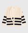 Damen-Cardigan aus Baumwolle mit Streifen weiss AVALANCHE/blau SMOKING