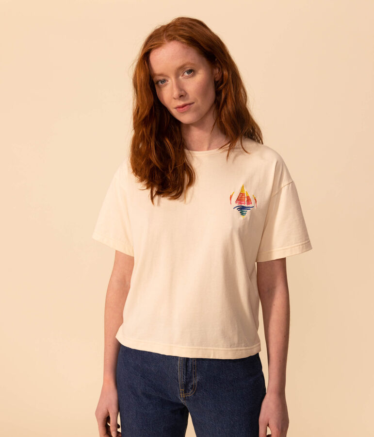 Damen-T-Shirt LE BOXY aus Baumwolle naturfarben AVALANCHE