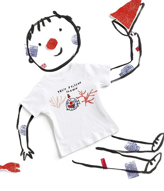 Serge Bloch T-Shirt für Kinder weiss ECUME