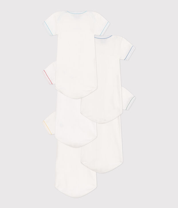 5er-Set kurz&auml;rmelige Baby-Bodys aus Baumwolle mit Wochentagen vielfarbig