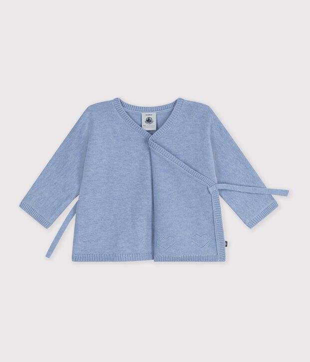 Baby-Wickeljacke aus Woll- und Baumwollstrick mit Lochstickerei POLAIRE