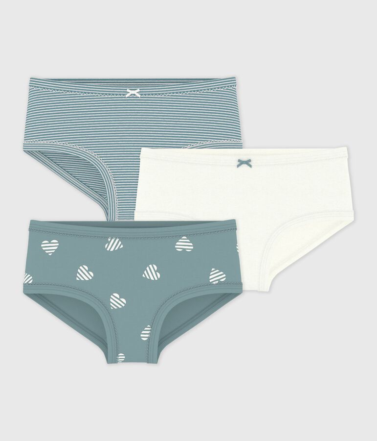 Set Kinder-Slips High Waist aus Baumwolle mit Herzmotiv vielfarbig