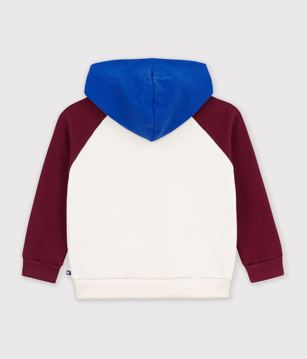 Kinder-Kapuzensweatshirt aus gemusterter Baumwolle naturfarben/vielfarbig