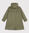 Lange Damen-Regenjacke mit zwei Farben grün OLIVINE