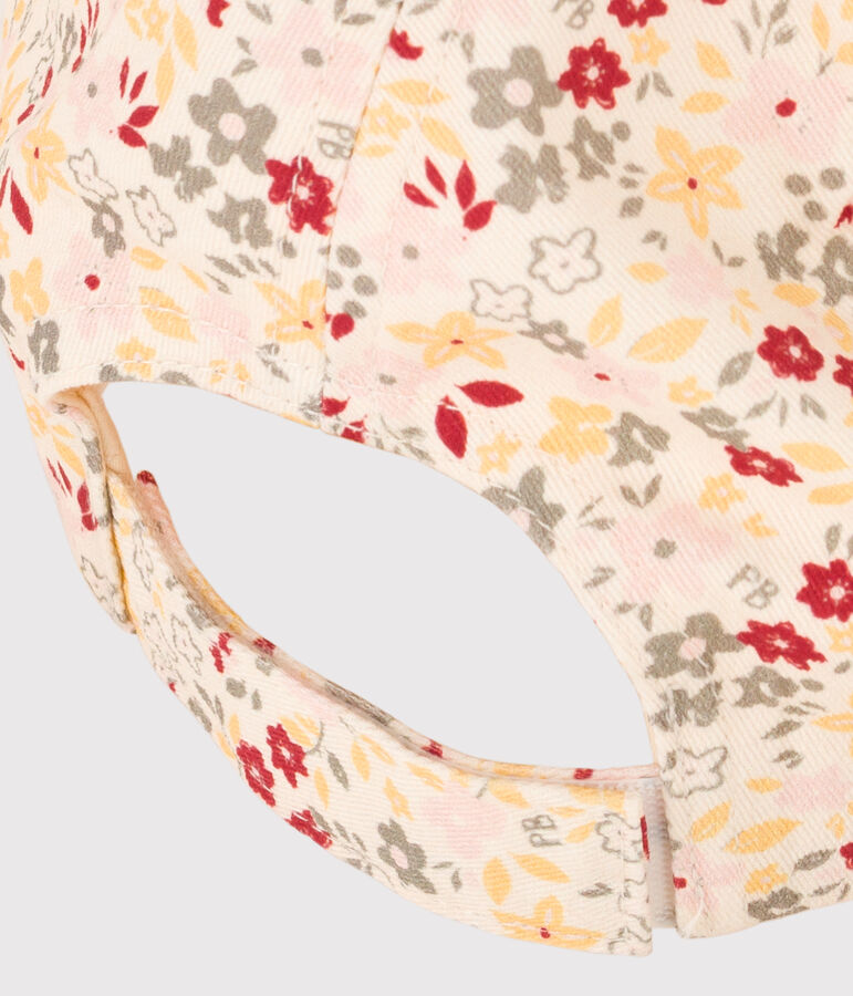 Gebl&uuml;mte Kinderkappe f&uuml;r M&auml;dchen weiss AVALANCHE/ MULTICO