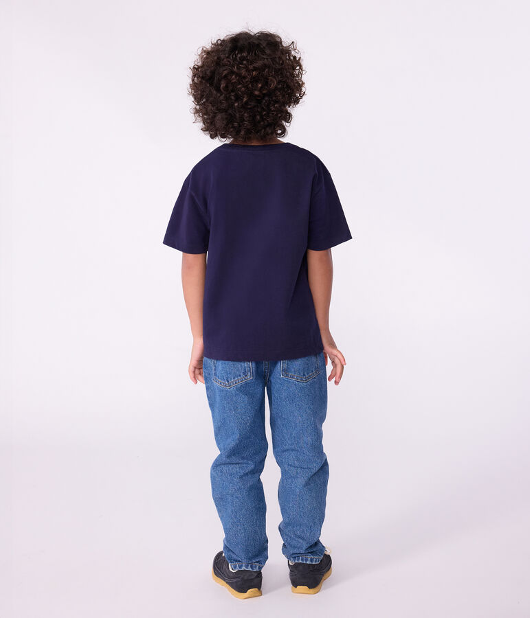 Kurz&auml;rmeliges Kinder-T-Shirt mit Muster blau SOIR