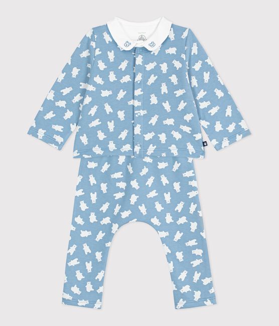 3-teiliges Baby-Set mit Bärenmotiv und Body mit besticktem Kragen blau ADRIATIC/ MULTICO