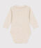 Langärmeliger Baby-Body aus Baumwolle mit Kragen beige MONTELIMAR CHINE