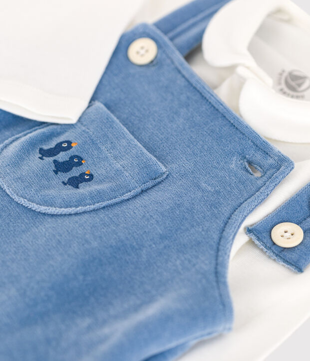 Baby-Set Latzhose aus Nicki blau