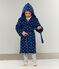 Morgenmantel aus Fleece für Kinder blau MEDIEVAL/weiss MARSHMALLOW