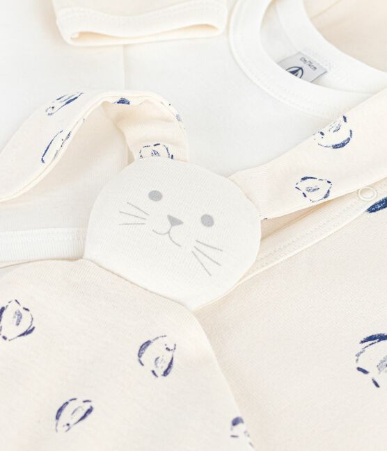 Baby-Geschenkset aus Nicki mit Blumenmotiv variante 1