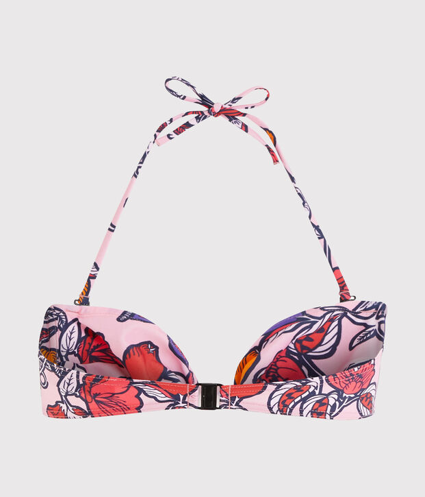 Umweltfreundliches Bikini-Oberteil Damen rosa/vielfarbig