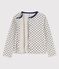 Kinder-Cardigan aus Molton für Mädchen grau BELUGA/blau MEDIEVAL
