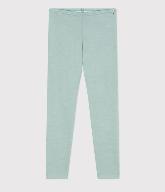 Kinder-Leggings aus Wolle und Baumwolle grün PAUL