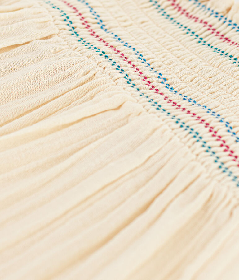 &Auml;rmellose Kinderbluse aus Musselin-Stoff f&uuml;r M&auml;dchen naturfarben