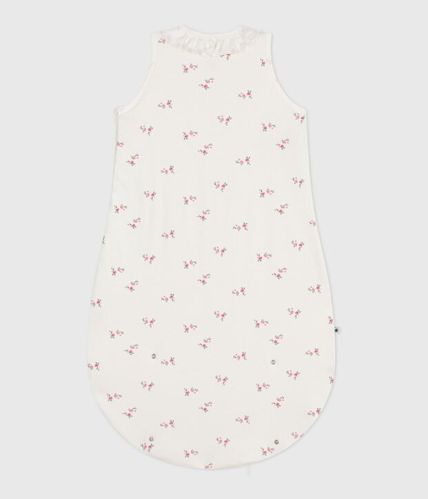 Babyschlafsack aus Baumwolle mit Blumenmotiv TOG-Wert 1,5 weiss/vielfarbig