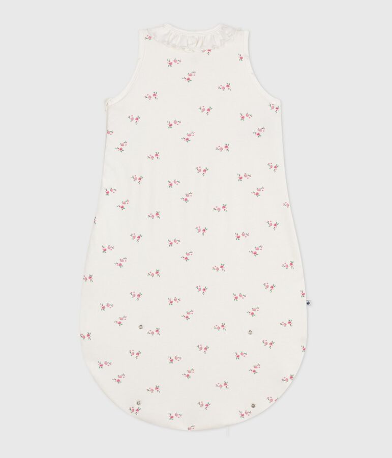 Babyschlafsack aus Baumwolle mit Blumenmotiv TOG-Wert 1,5 weiss/vielfarbig