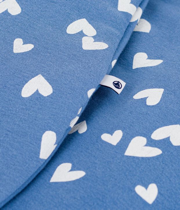 Babyschlafsack aus Baumwolle mit Herzmotiv TOG-Wert 2,5 blau/weiss