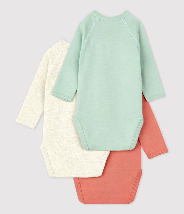 3er-Set Baby-Bodys aus Bio-Baumwolle vielfarbig