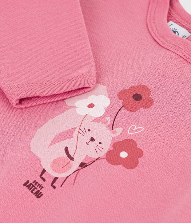 Baby-Sweatshirt aus Baumwolle mit Tiermotiv rosa