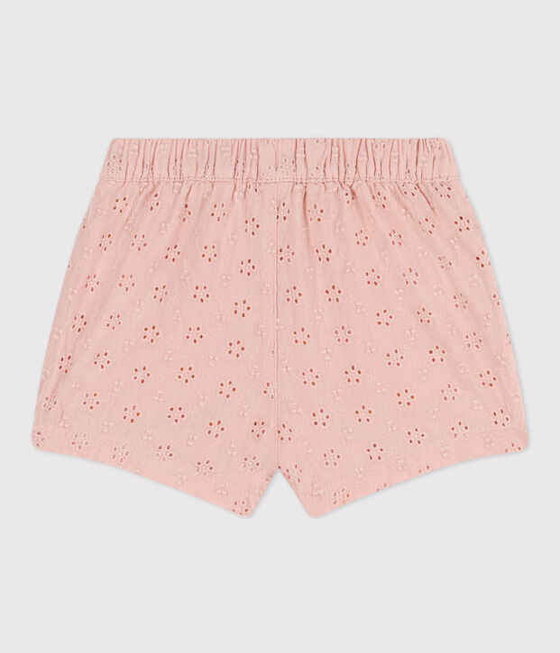 Baby-Shorts mit Broderie Anglaise rosa