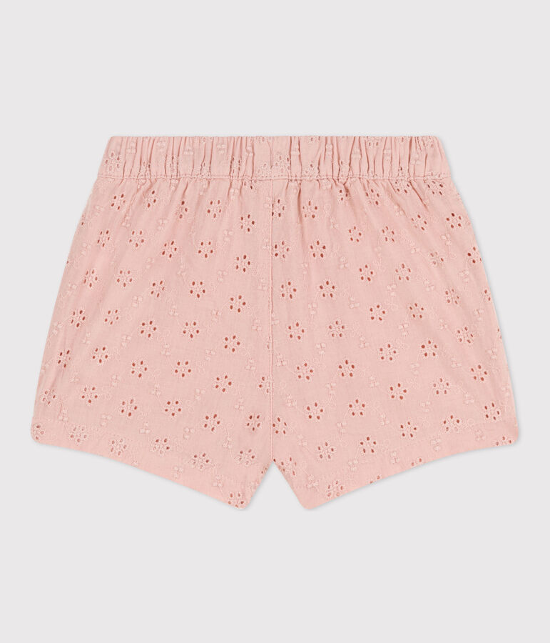 Baby-Shorts mit Broderie Anglaise rosa