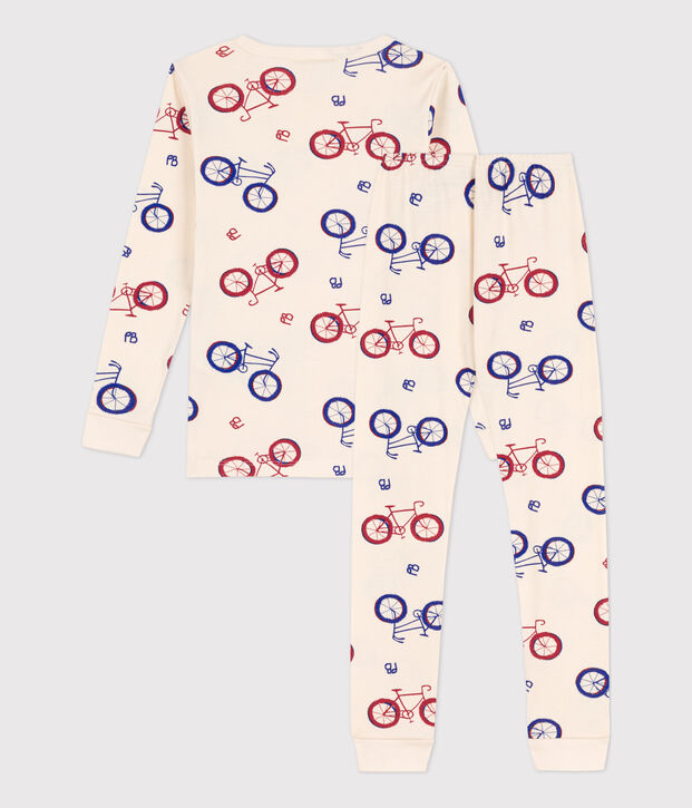 Kinderpyjama in schmaler Passform aus Baumwolle naturfarben/vielfarbig