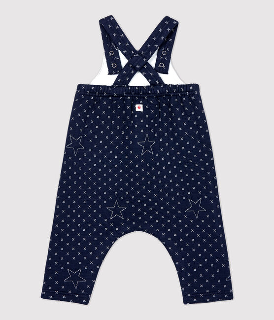 Baby-Latzhose aus gesteppter Bio-Baumwolle mit Sternenmotiven blau SMOKING