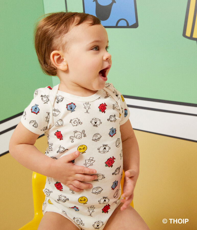 3er-Set kurz&auml;rmelige Baby-Bodys Mr. Men und Little Miss aus Baumwolle vielfarbig