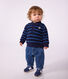 Kinder-Sweatshirt mit Polokragen aus Baumwolle mit Streifen