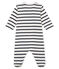 Baby-Strampler aus Rippstrick weiss MARSHMALLOW/blau SMOKING