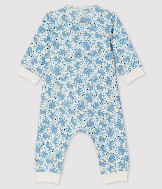 Langoverall mit Koala-Motiv für Jungen aus Rippstrick weiss MARSHMALLOW/weiss MULTICO