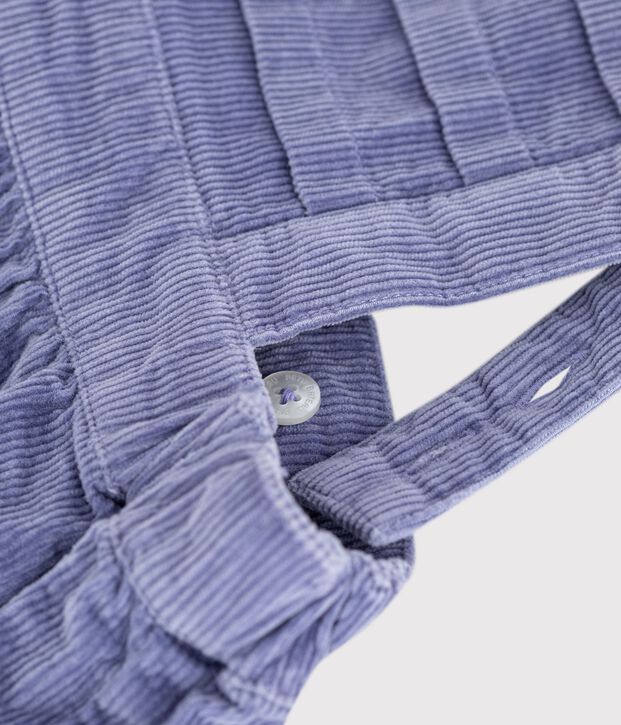 &Auml;rmelloses Baby-Kleid aus einfarbigem Feincord violett