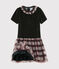 Kurzärmeliges Kinderkleid für Mädchen schwarz NOIR/weiss MULTICO