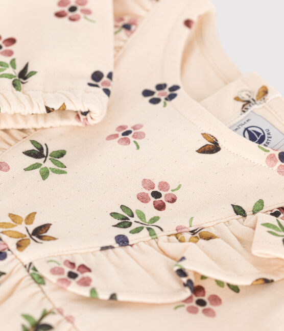 Langärmeliges Baby-Kleid aus Doppeljersey weiss AVALANCHE/ MULTICO