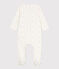 Baby-Bodyjama aus Baumwolle mit Blumen weiss MARSHMALLOW/weiss MULTICO