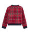 Collegejacke aus Tartanstrick Mädchen rot TERKUIT/weiss MULTICO