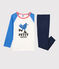 Kinderpyjama aus Bio-Baumwolle mit Kükenmotiv für Jungen blau BRASIER/weiss MULTICO
