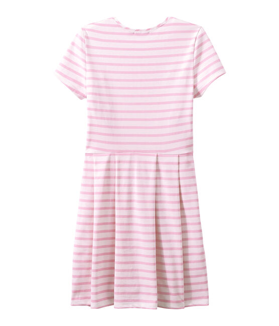 KURZARMKLEID weiss MARSHMALLOW/rosa BABYLONE