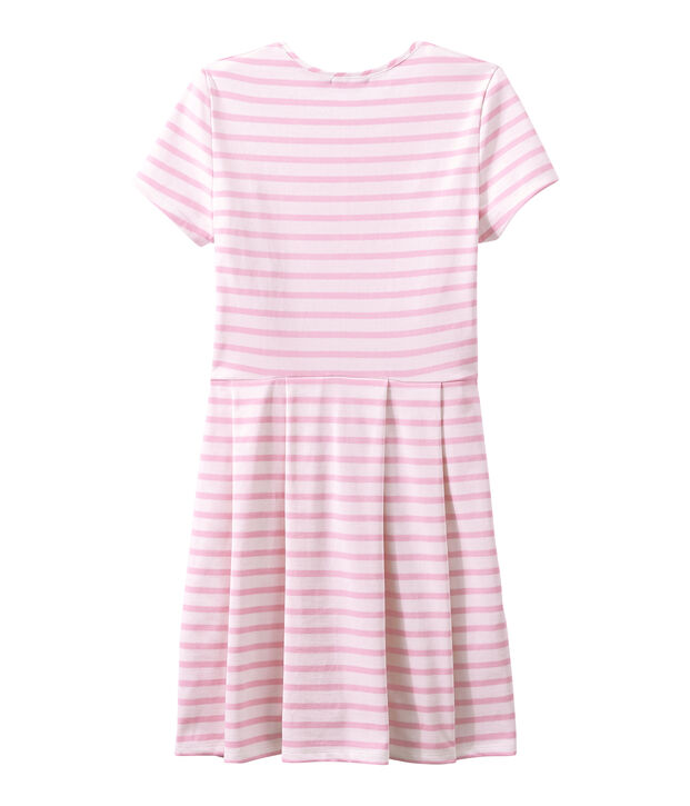 KURZARMKLEID weiss/rosa