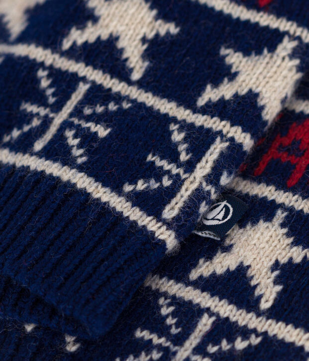 Baby-Strickjacke blau/vielfarbig