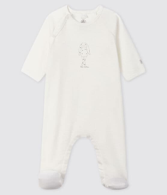 Weißer Baby-Strampler aus Bio-Baumwolle MARSHMALLOW | Petit Bateau