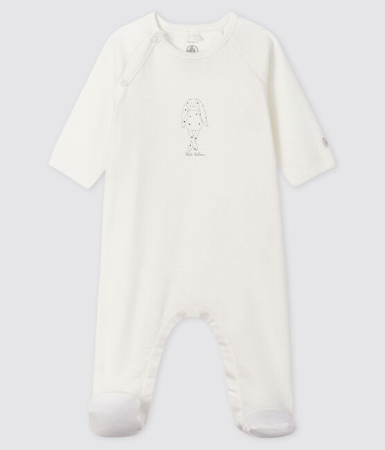 Weißer Baby-Strampler aus Bio-Baumwolle weiss MARSHMALLOW