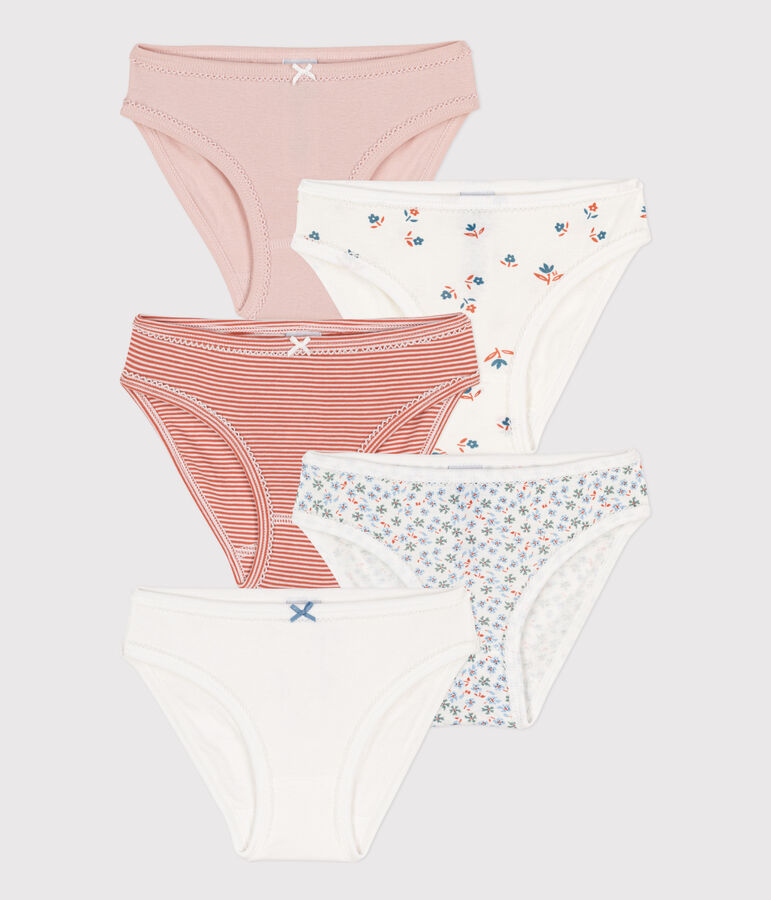 5er-Set Slips aus Baumwolle f&uuml;r M&auml;dchen vielfarbig